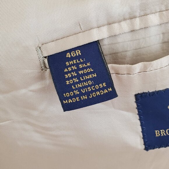 vtg Brooks Brothers 346 Silk and Wool Sport Coat Blazer 46R Men's Houndstooth - Picture 9 of 9